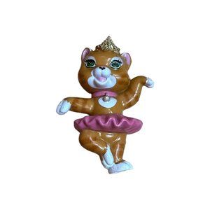 Barbie Orange Tabby Cat Twyla Ballerina Figure PVC Xmas Ornament Tutu Princess